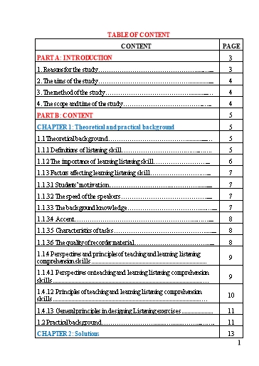 SKKN Improve listening skills for weak students by redesigning some tasks in the while listening part – English 11 (pilot program) in the direction of the Department's test approach